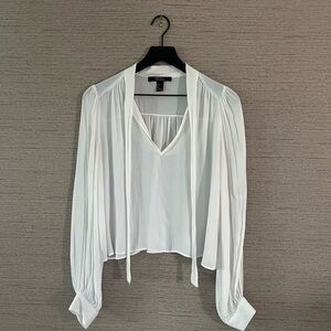 Forever 21 Contemporary Balloon Sleeve Cropped Blouse